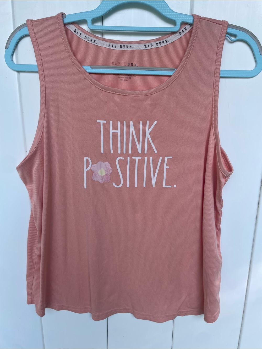 Rae Dunn "Think Positive" Flower Tank, Size L